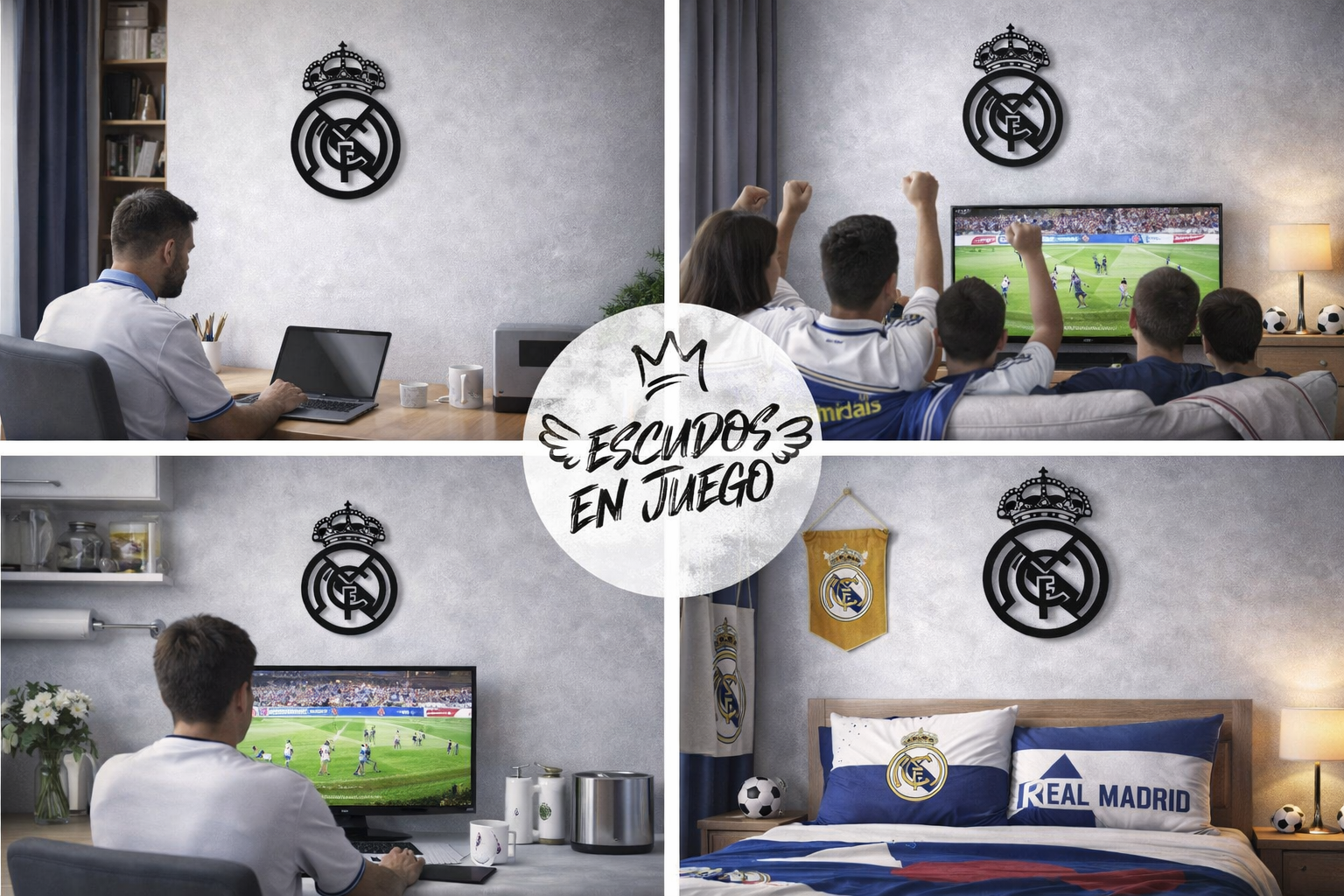 Escudo Real Madrid en madera